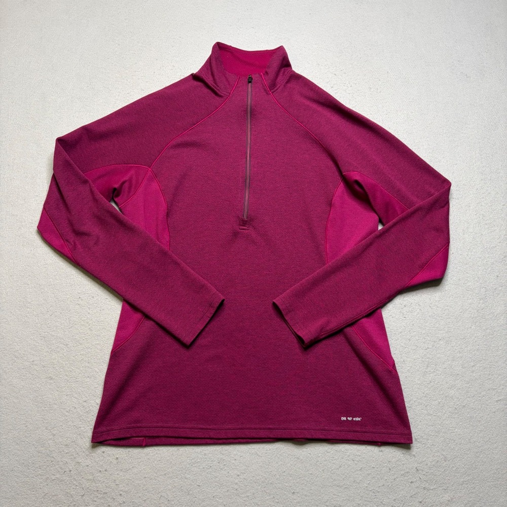 Patagonia Pullover Women‎ Medium Magenta Capilene 3 Midweight Quarter Zip Base